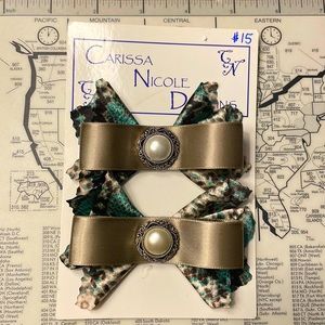 Snake and taupe shoe clips